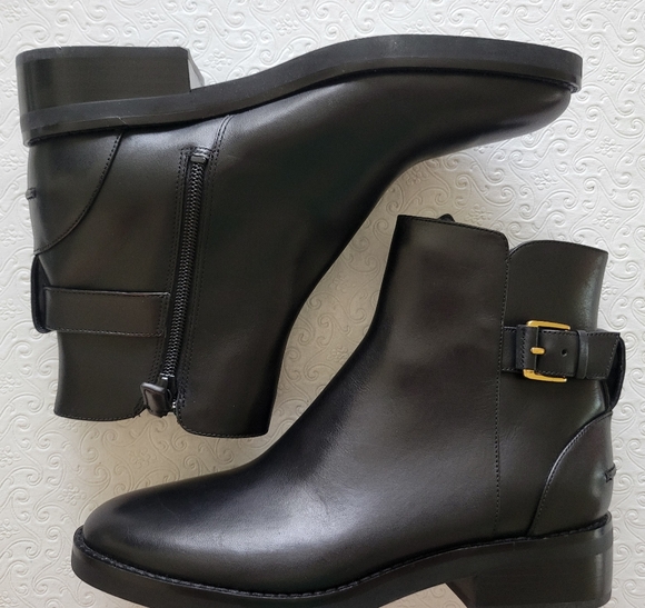 Cole Haan Black Hampshire Leather Ankle Boots women's sz 7.5 - Picture 3 of 12
